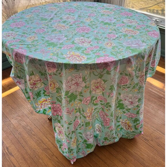 Vintage 1970s sheet, fitted/bottom bedsheet, roses, peonies, pastel, twin size - Picture 2 of 10